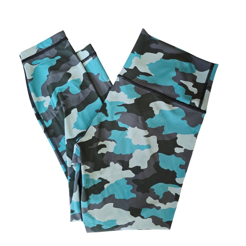 Lululemon Wunder Under High-Rise Tight‎ Teal Blue Camo Luxtreme Leggings Size 12